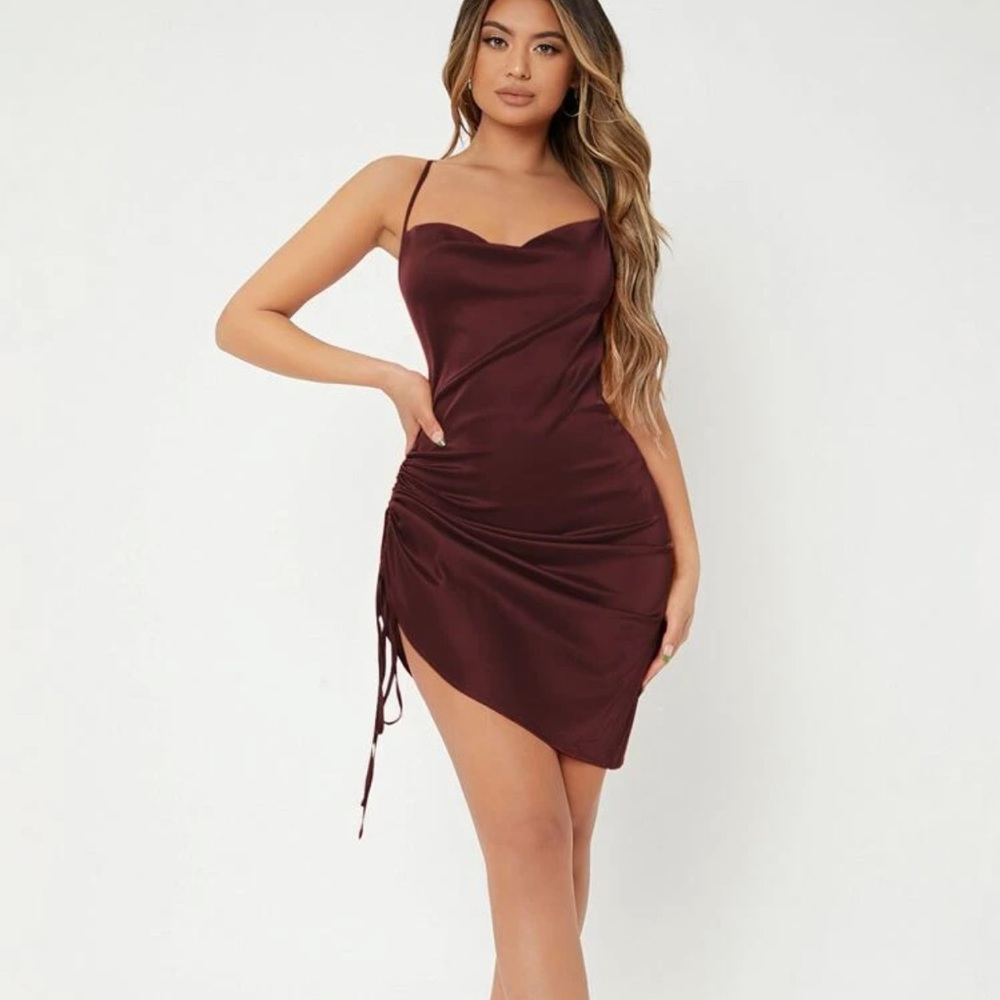 Wine Silk Dress
